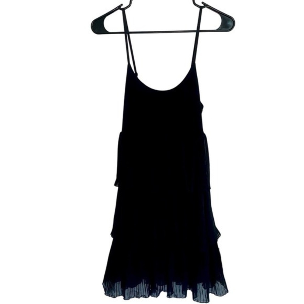 Sleeveless Black Dress‎ Tiered Ruffle Party Cocktail Evening